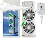 Універсальний вентилятор подвійний з охолодженням Double-ended Spray Fan LED-підсвітка Пульт ДК, фото 10