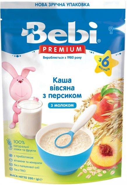 Молочна каша Bebi Premium Вівсяна з персиком з 6 міс, 200г. (Бебі Преміум)