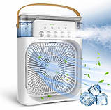 Мінікондиціонер зі зволожувачем повітря вентилятор Air Cooler Fan з USB і LED-підсвіткою, фото 2