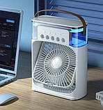 Мінікондиціонер зі зволожувачем повітря вентилятор Air Cooler Fan з USB і LED-підсвіткою, фото 3