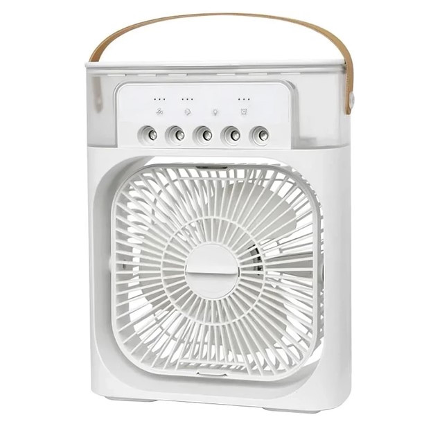 Мінікондиціонер зі зволожувачем повітря вентилятор Air Cooler Fan з USB і LED-підсвіткою