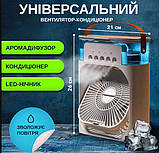 Мінікондиціонер зі зволожувачем повітря вентилятор Air Cooler Fan з USB і LED-підсвіткою, фото 8