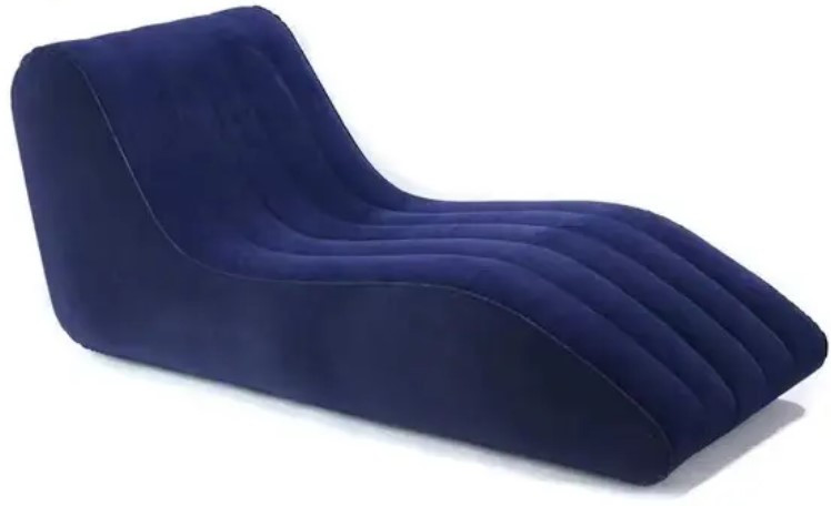 Диван надувне крісло для відпочинку Shaped S-подібне зі спинкою насос у комплекті Синій