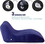 Диван надувне крісло для відпочинку Shaped S-подібне зі спинкою насос у комплекті Синій, фото 9