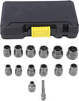 Набір для видалення зірваних болтів і гайок, 14 предметів Nut Extractor ES-14, екстрактори для пошкодженого кріплення, фото 4