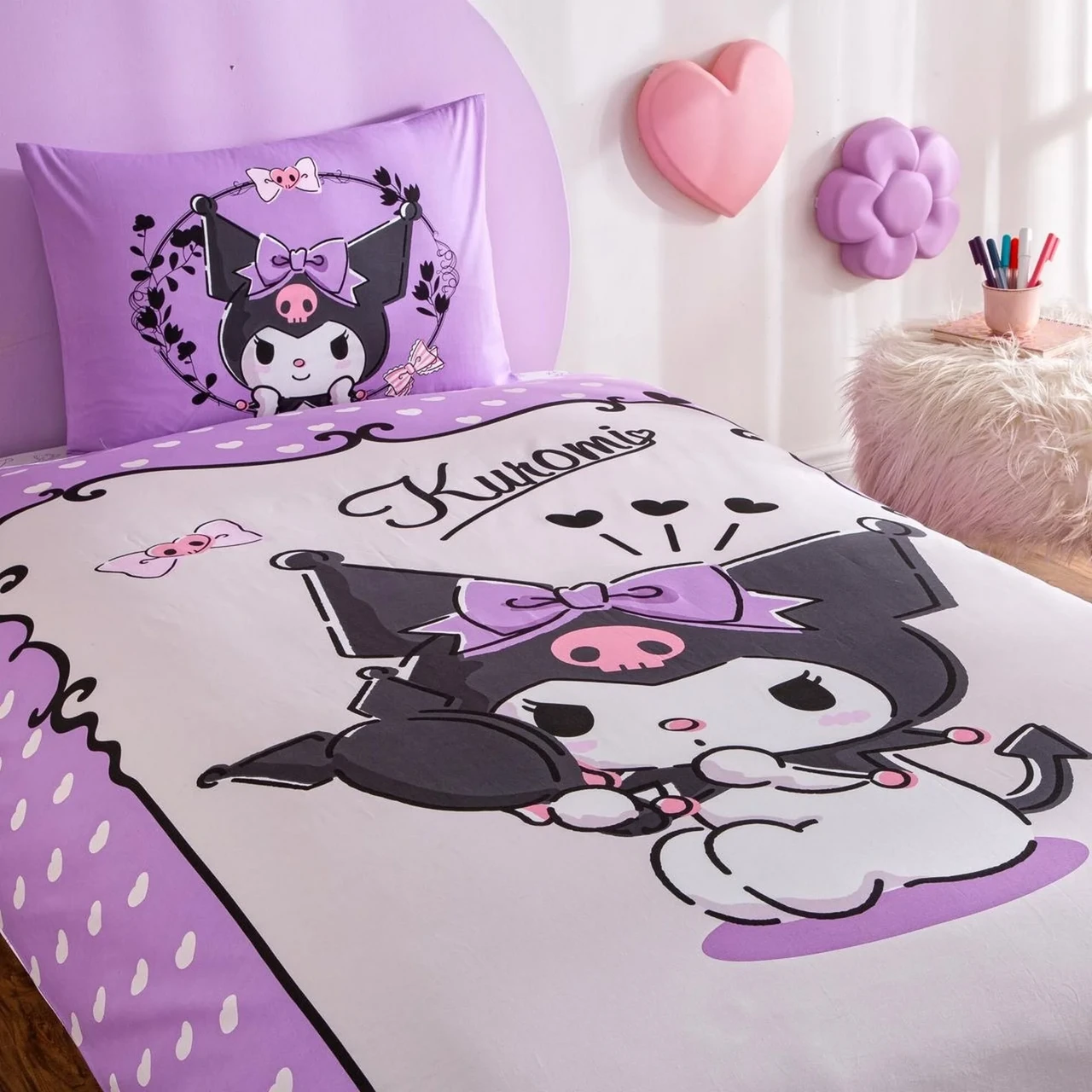 Підлітковий комплект Disney TAC Kuromi Ранфорс / простирадло на резинці, фото 1