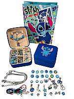 Максимальний набір Стіч для створення шарм-браслетів та підвісок Stitch з великою кількістю шармів та намистин