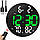Настінний годинник електронний LED WALL CLOCK DS-3813L Чорний, круглий годинник з датою і градусником на кухню, фото 2