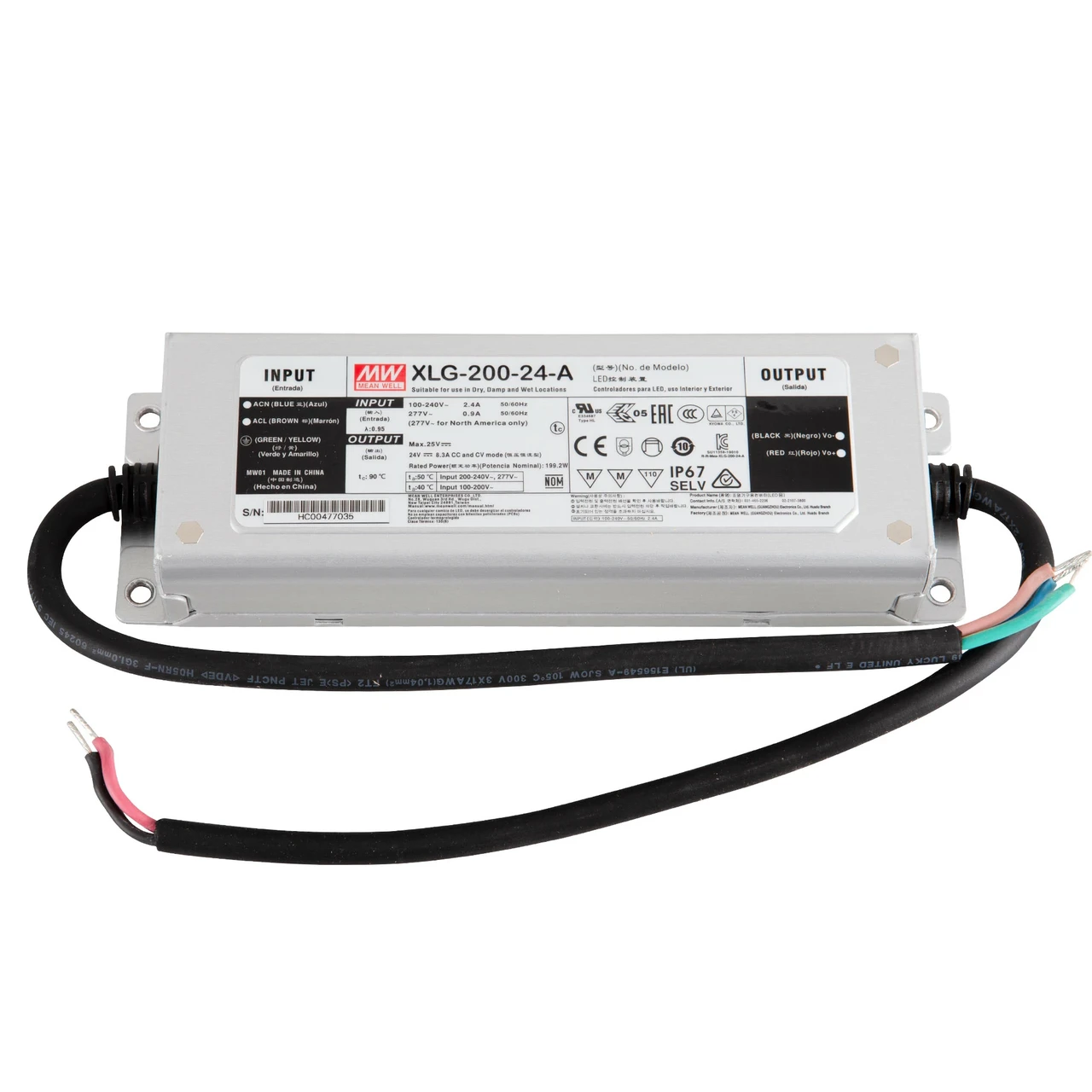 Mean Well AC220V-DC24V 200W Блок живлення