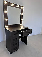 Стіл для макіяжу з шухлядою і дзеркалом, косметичний столик для бровіста з лед підсвічуванням у салон краси