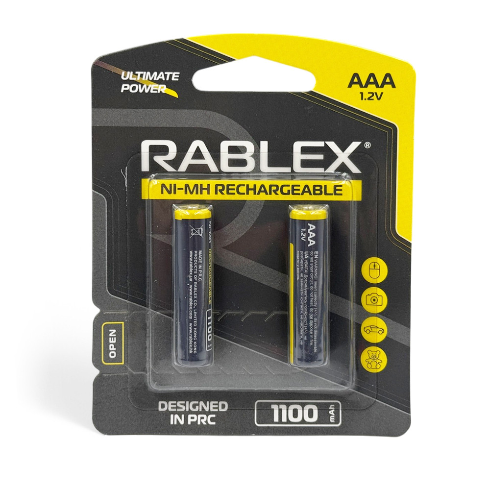 Акумулятори AAA (HR03) Rablex 1100mAh (1.2v) 2шт.
