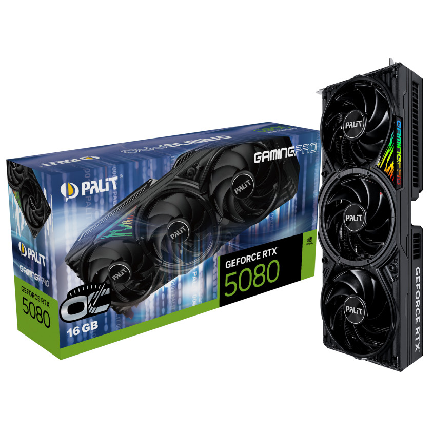 Відеокарта GF RTX 5080 16GB GDDR7 GamingPro OC Palit (NE75080S19T2-GB2031A), фото 1