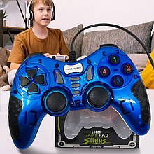 Дротовий ігровий USB джойстик геймпад Lanjue L3000 для PC Синій
