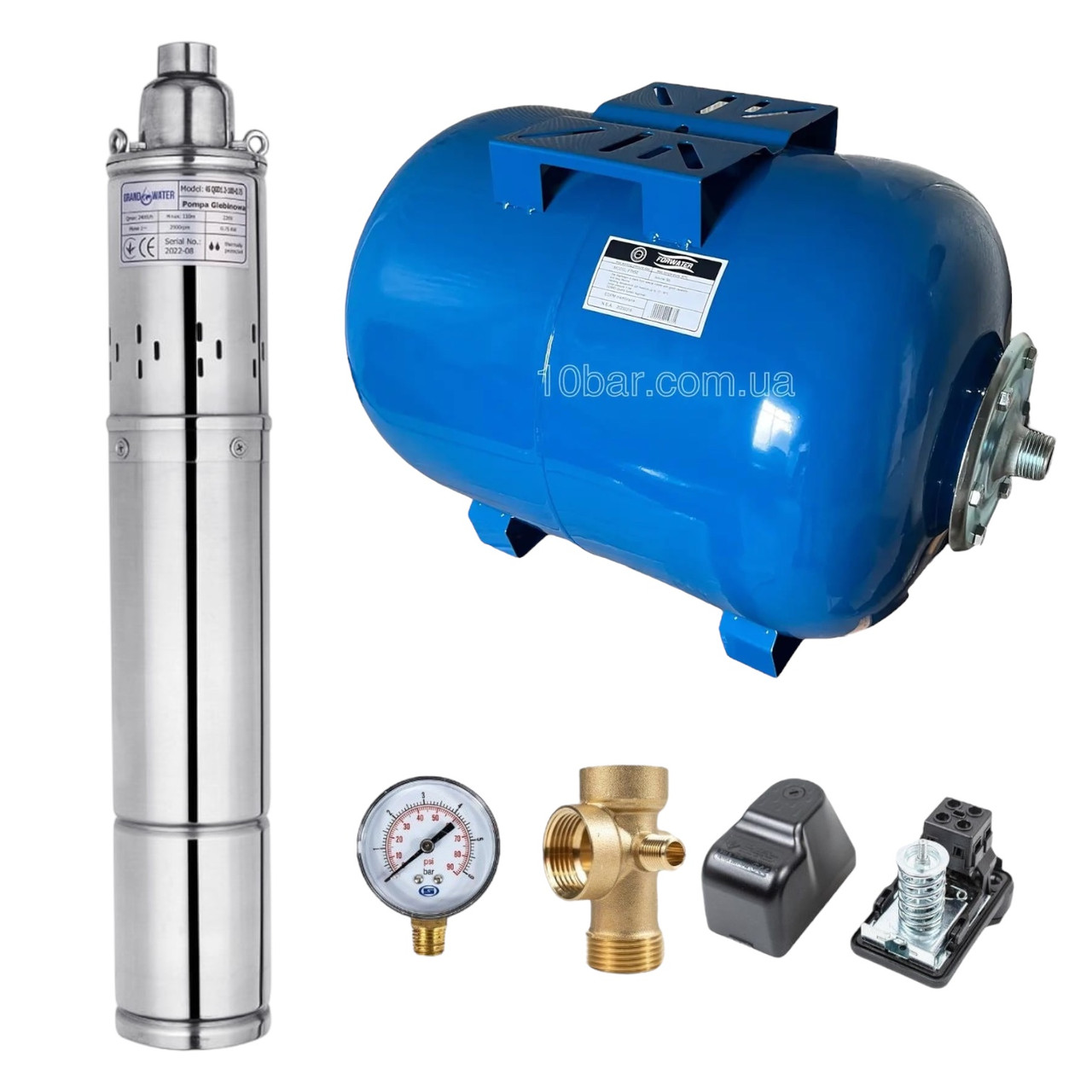 Насосна станція з глибинним насосом GrandWater 550 ВТ 50 л  Poland (H=50m), фото 1