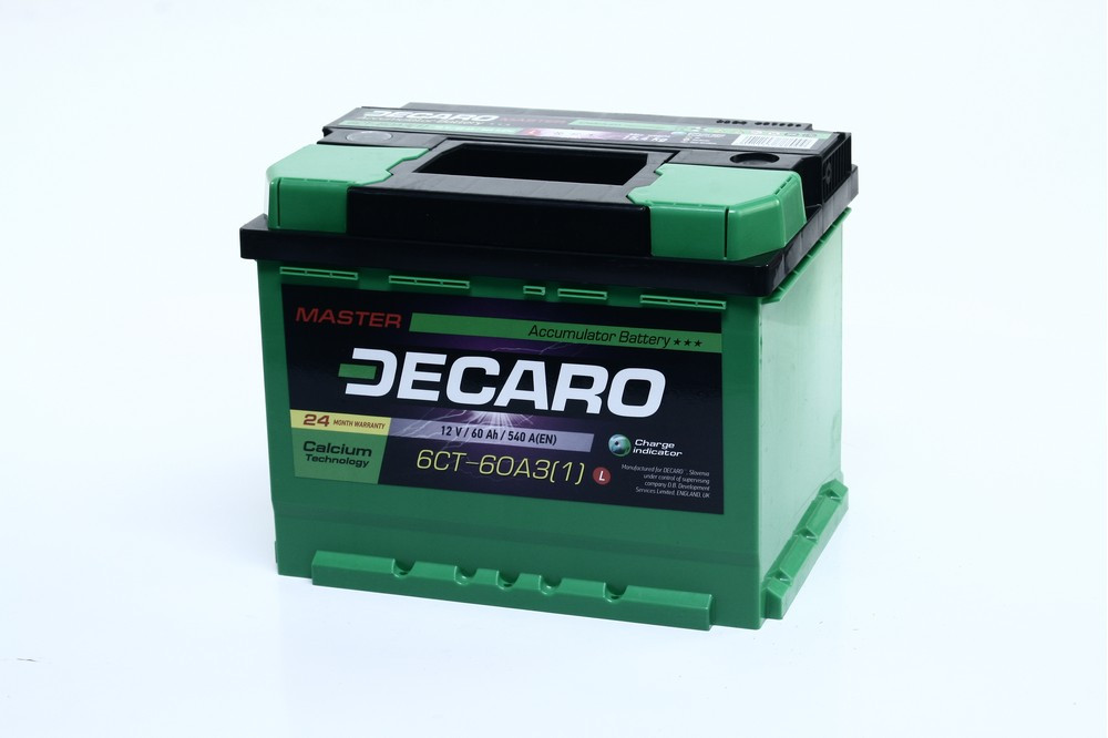 Акумулятор 60Ah-12v DECARO MASTER (242x175x190),L,EN580 6СТ-60 А3 (1) M