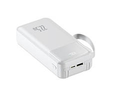 Power Bank TRY 30000mAh 22.5W PD20W з кабелями ( Type-C, Lightning) з дисплеєм білий