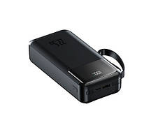 Power Bank TRY 30000mAh 22.5W PD20W з кабелями ( Type-C, Lightning) з дисплеєм чорний