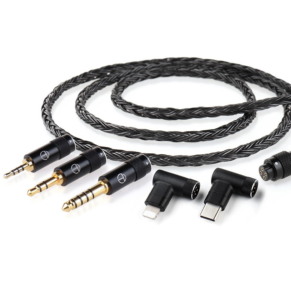 ⇒ TRN T2 Pro (C-pin) - це 16-ти житловий посріблений кабель зі змінними Jeck 2.5/ 3.5/ 4.4/ Tupe-C/ Lightning