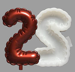 Силіконовий молд для шоколаду, зефіру, карамелі і т.д. "Цифра - повітряна кулька 2"