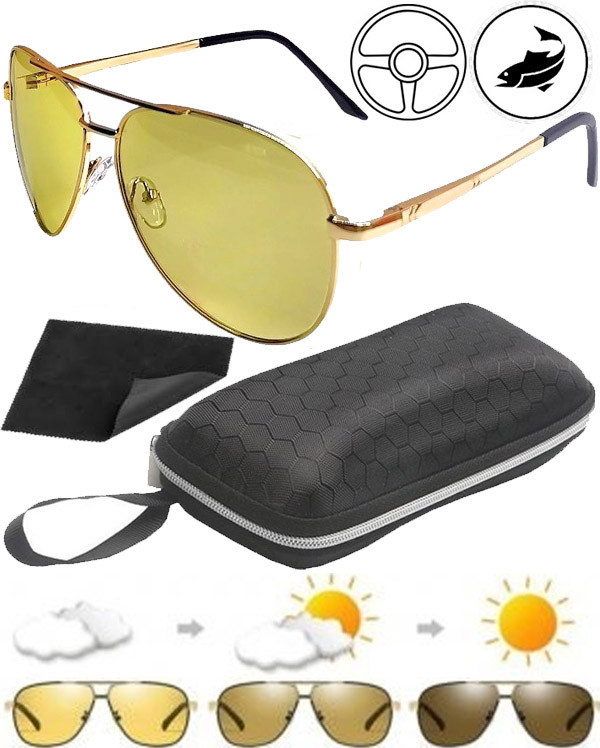 Окуляри сонцезахисні Жовті золота оправа, фото 1