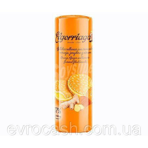 Печиво Elgorriaga з начинкою апельсина,куркуми і імбиря 240 гр 24 шт ящ, фото 1