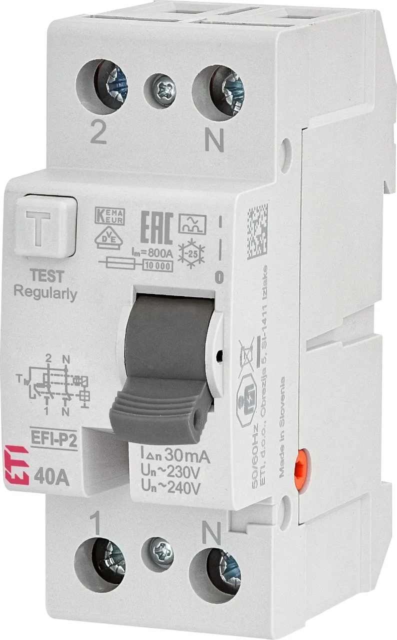 Реле диференційне (ПЗВ) 2р EFI6-P2 16/0,03 тип A (6kA), ЕТІ