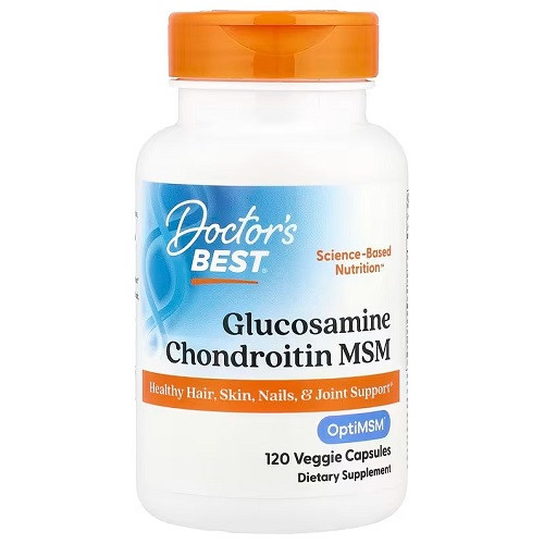 Комплекс для суглобів і зв'язок Doctor's Best Glucosamine Chondroitin MSM with OptiMSM (120 капсул.), фото 1