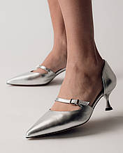 Туфлі на підборах Lottini 320215 срібляста шкіра