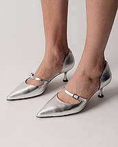 Туфлі на підборах Lottini 320215 срібляста шкіра, фото 2