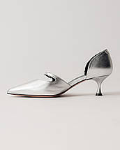 Туфлі на підборах Lottini 320215 срібляста шкіра, фото 3