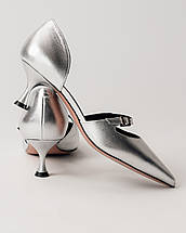 Туфлі на підборах Lottini 320215 срібляста шкіра, фото 5