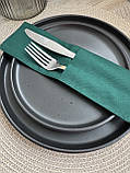 Куверт на два відділення для столового приладдя, зелений, саржа, фото 4
