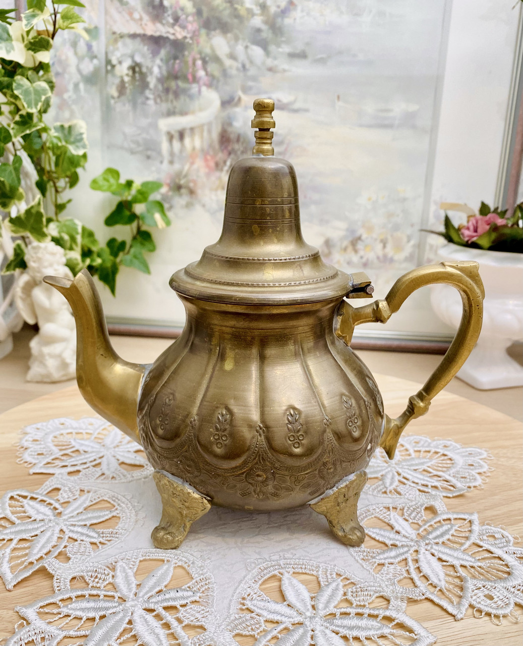 Старий бронзовий чайник заварник, бронза, латунь, Німеччина, 0,7 л, вінтаж