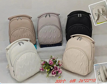 Жіночий рюкзак міський  26*22 см на блискавці з кишенею зі штучної шкіри в різних кольорах Zhenya