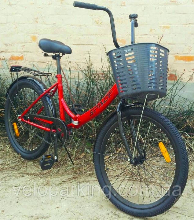 Міський складаний 24-Аист Space (Україна) велосипед трансформер з кошиком Smart