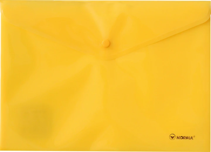Папка-конверт з кнопкою А4 Norma Neon жовта, фото 1