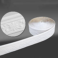 Гнучкий Самоклеючий Плінтус/Багет "Білий" Довжина 2.5 м. Ширина 8см. Товщина 5 мм.