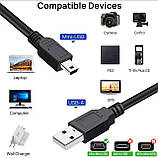 Кабель Mini - USB для плеєрів, колонок, відеореєстраторів / 2 метра / Чорний, фото 5