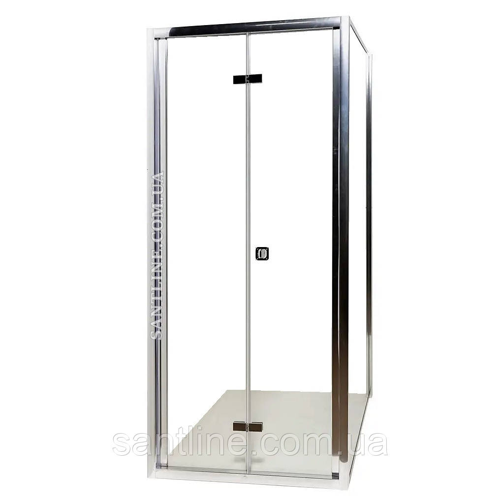 Душова кабіна Insana NIKOL B 90x90x207 квадратна низький піддон складні двері прозоре скло, фото 1