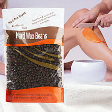 Віск гарячий Hard Wax Beans плівковий в гранулах (гранульований) для депіляції 500 г, Коричневий