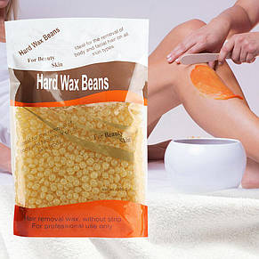 Віск гарячий Hard Wax Beans плівковий в гранулах (гранульований) для депіляції 500 г, Жовтий, фото 1