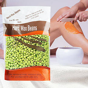 Віск гарячий Hard Wax Beans плівковий в гранулах (гранульований) для депіляції 500 г, Лайм, фото 1