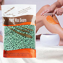 Віск гарячий Hard Wax Beans плівковий в гранулах (гранульований) для депіляції 500 г, Зелений