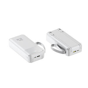 Power Bank TRY 30000mAh 22.5W PD20W з кабелями ( Type-C, Lightning) з дисплеєм білий