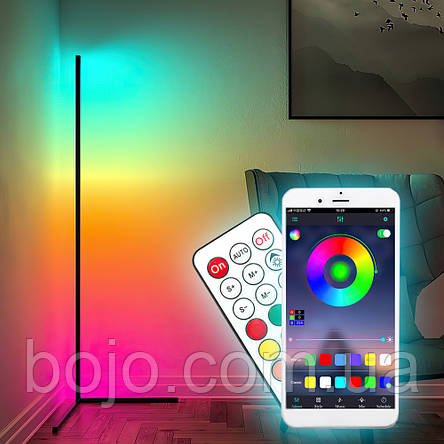 Кутовий торшер підлоговий світлодіодний світильник RGB з пультом та керуванням з телефону 330+ світлових ефектів EL-2187 (237), фото 1
