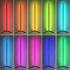 Кутовий торшер підлоговий світлодіодний світильник RGB з пультом та керуванням з телефону 330+ світлових ефектів EL-2187 (237), фото 3