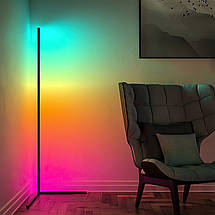 Кутовий торшер підлоговий світлодіодний світильник RGB з пультом та керуванням з телефону 330+ світлових ефектів EL-2187 (237), фото 5