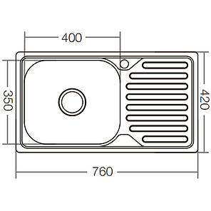 Мийка кухонна ZERIX Z7642-08-180E (satin) (ZX1602), фото 4