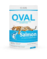 Вологий корм з лососем та свіжими креветками у соусі OVAL 100гр