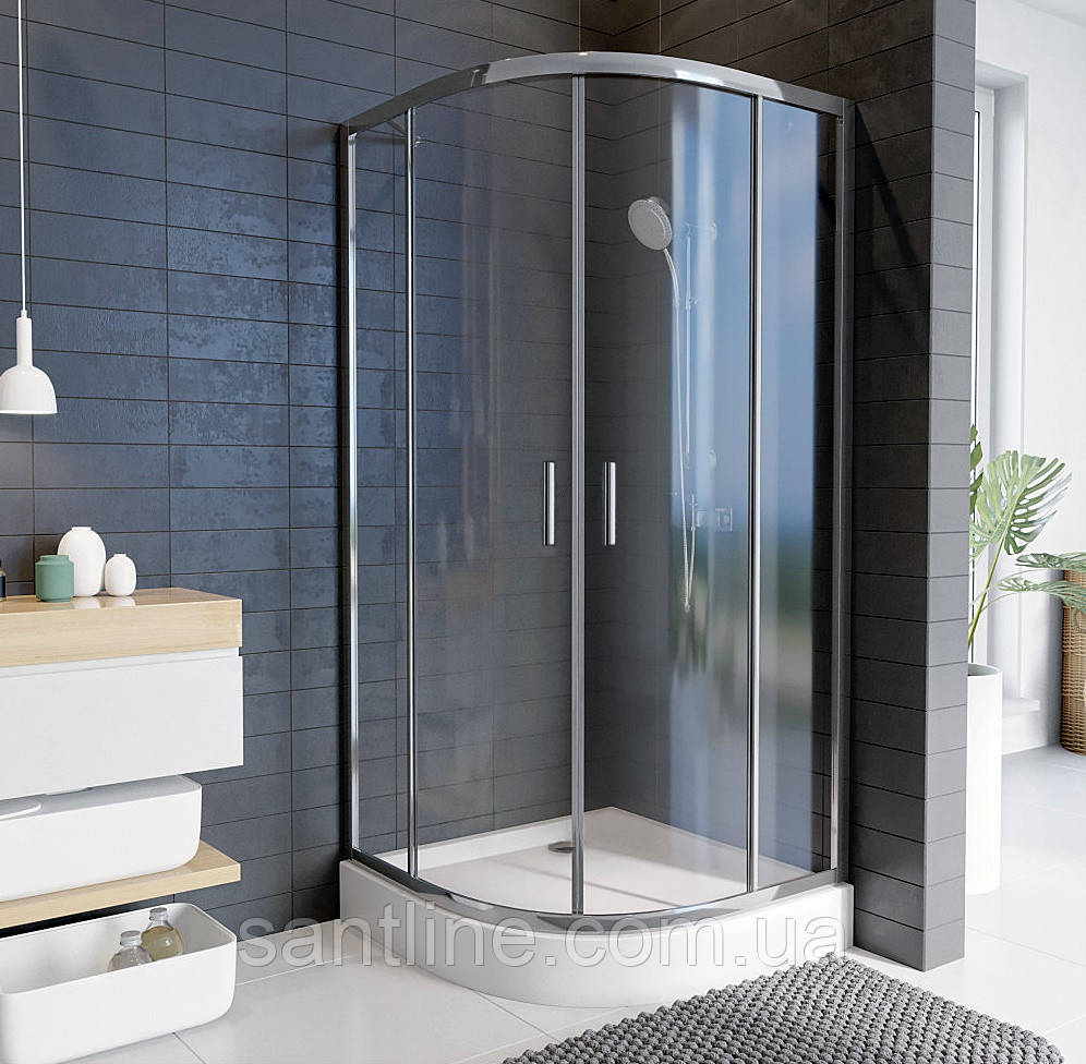 Душова кабіна 90x90x205 см Insana MIRA NEW напівкругла низький піддон прозоре скло 6мм, фото 1